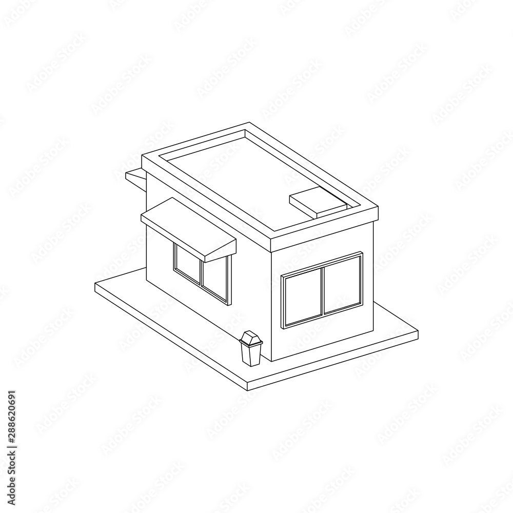 Simple Store Isometric Line Simple Store Isometric Line