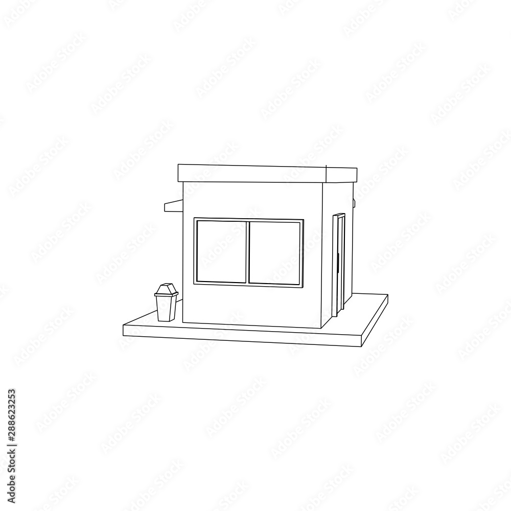 Simple Store Line Art