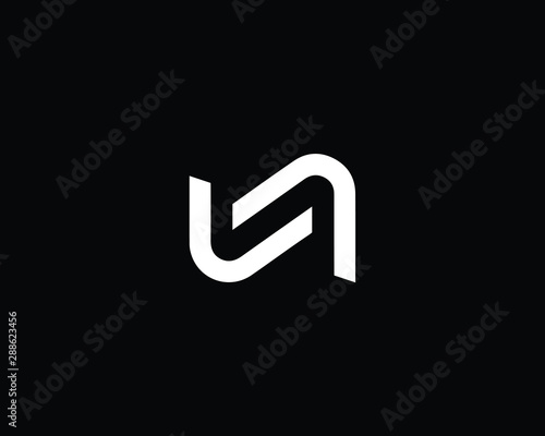 Creative and Minimalist Letter NN N Logo Design Icon | Editable in Vector Format in Black and White Color