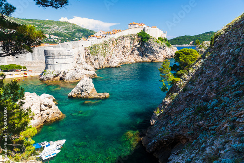 Amazing view of Dubrovnik City Walls and the Adriatic Sea