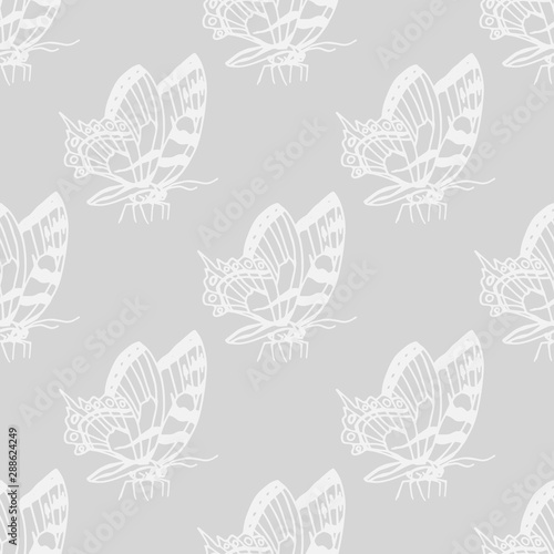 eamless vector pattern with butterflies