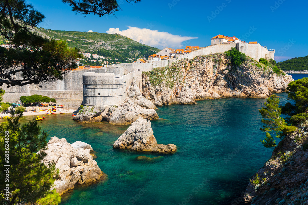 Amazing view of Dubrovnik City Walls and the Adriatic Sea
