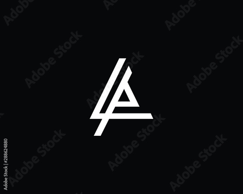 Creative and Minimalist Letter LP PL Logo Design Icon | Editable in Vector Format in Black and White Color