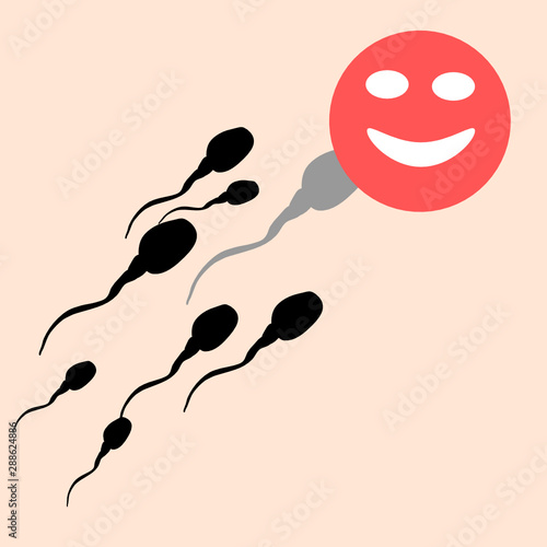 Abstract fertility vector icon illustration isolated on red background