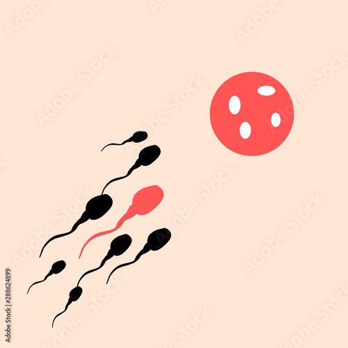 Abstract fertility vector icon illustration isolated on red background