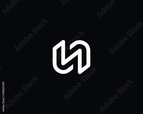 Creative and Minimalist Letter N UN NU Logo Design Icon | Editable in Vector Format in Black and White Color