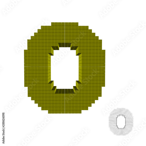 3d pixelated capital letter...