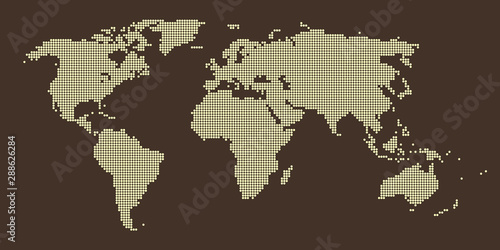 Abstract pixel world map. H...