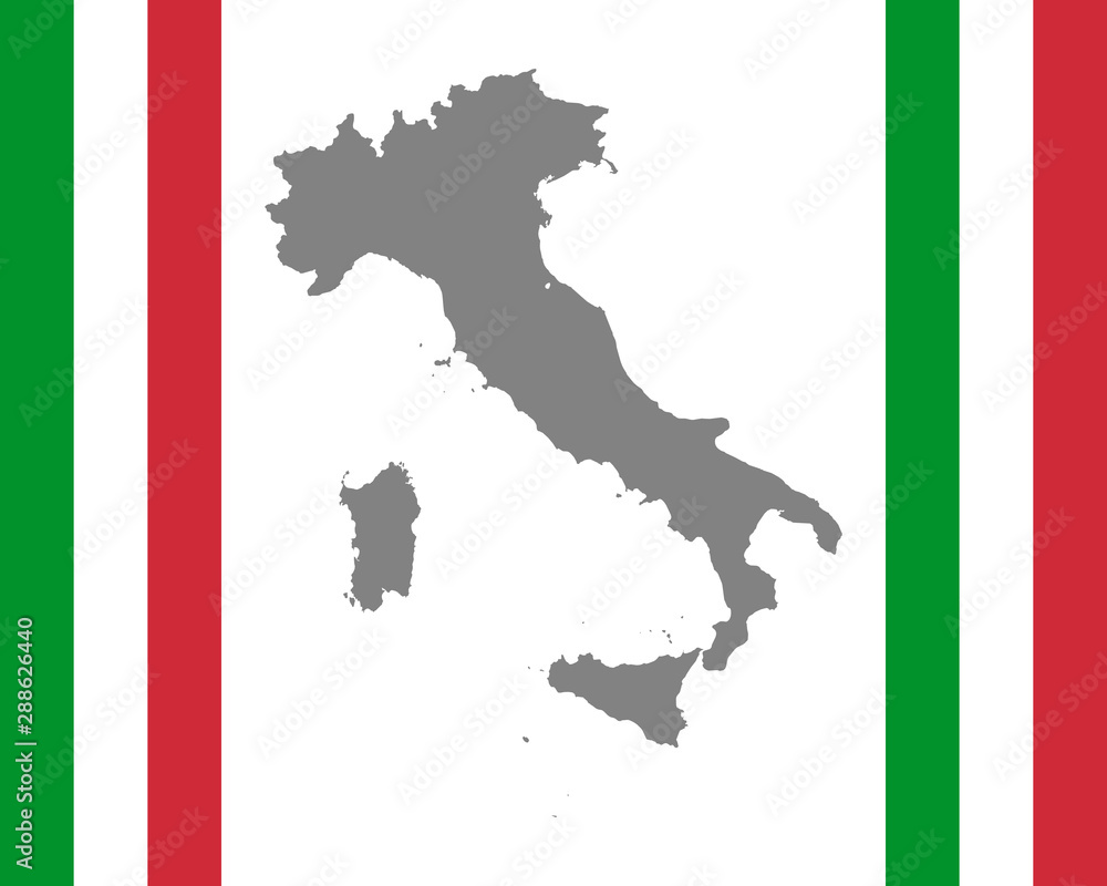 Fototapeta premium Italienische Fahne und Landkarte