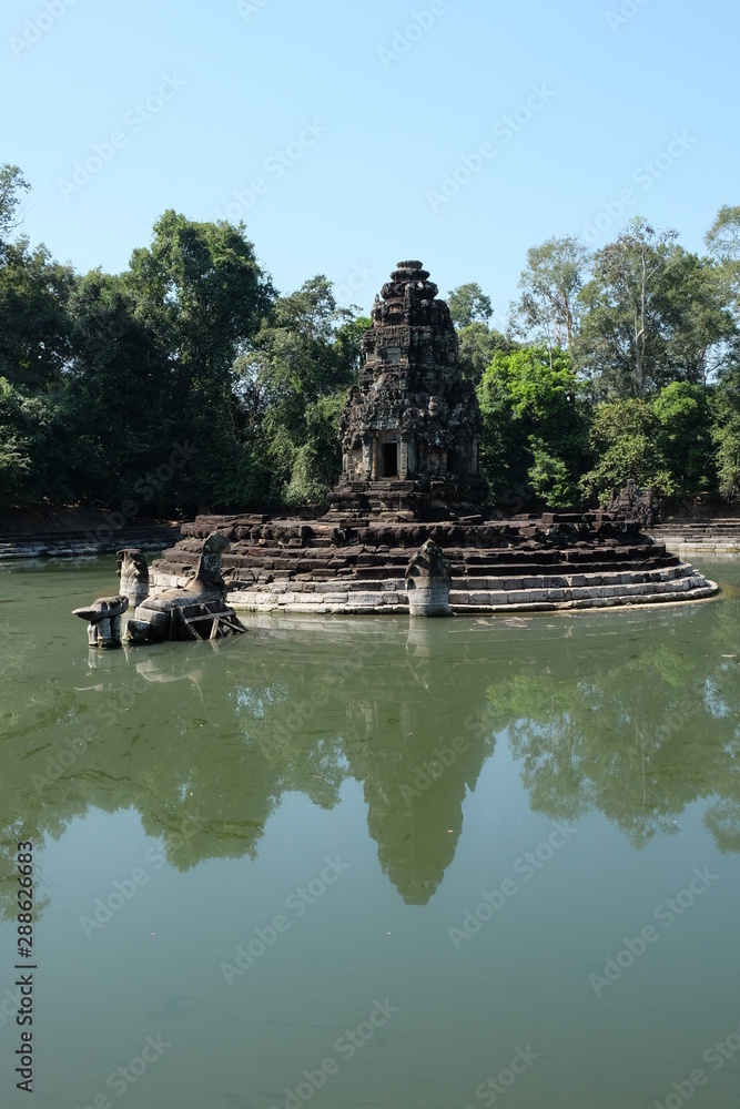Preah Neak Pean, Siem Reap, Cambodia - a Buddhist temple (old hospital) from the late 12th century. Angkor Wat - UNESCO World Heritage site near Siem Reap, Cambodia Preah Neak Pean, Siem Reap, Cambodia - a Buddhist temple (old hospital) from the late 12th century. Angkor Wat - UNESCO World Heritage site near Siem Reap, Cambodia
