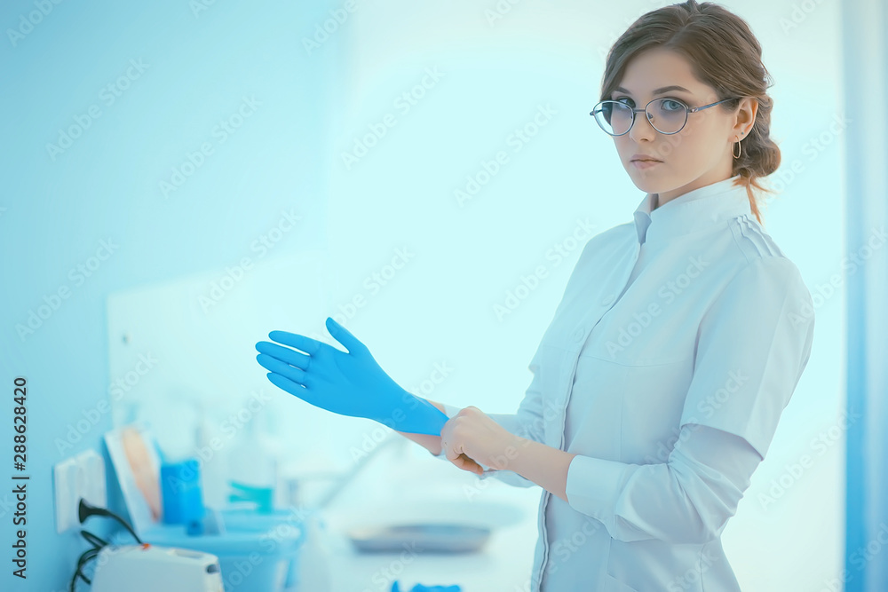 female pediatrician / doctor at work in clinic, concept of female child doctor in modern medical clinic female pediatrician / doctor at work in clinic, concept of female child doctor in modern medical clinic