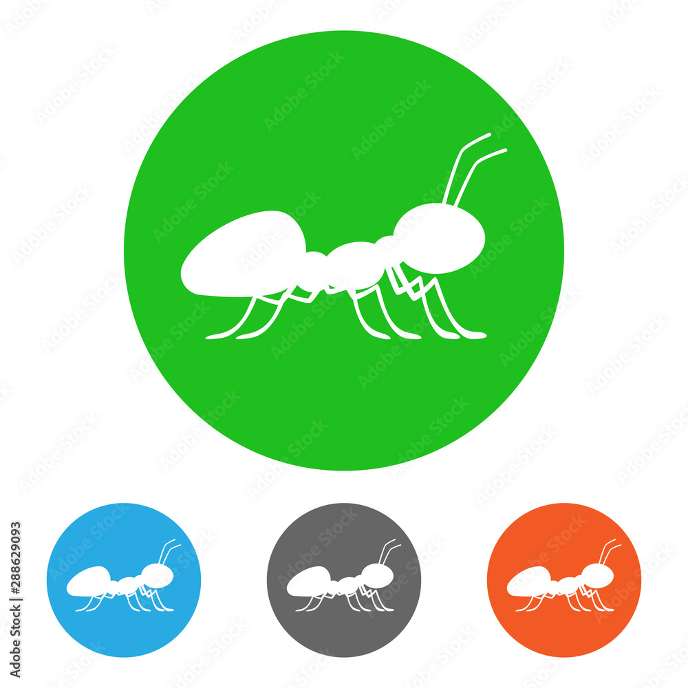 Ant silhouette in circle. Icon set. Vector. Ant silhouette in circle. Icon set. Vector.