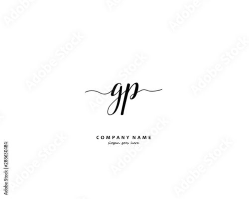  GP Initial letter logo template vector