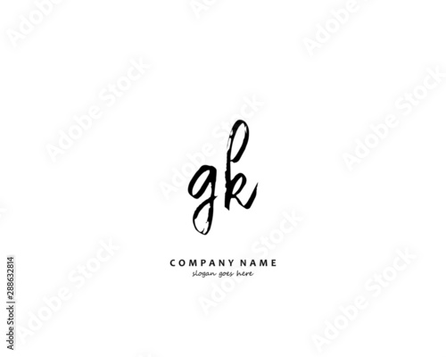  GK Initial letter logo template vector