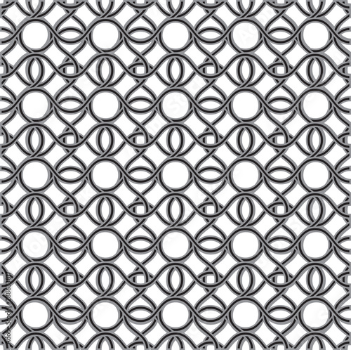 Black vector seamless wavy line pattern