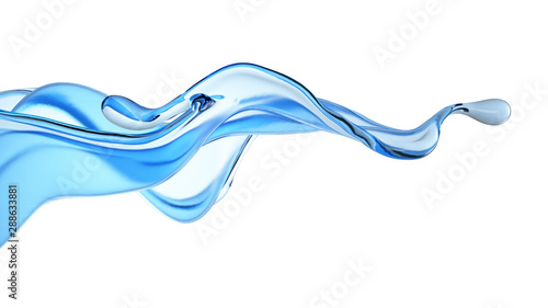 Splash fluid. 3d illustration, 3d rendering.