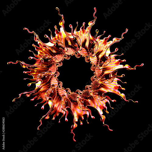 Splash fluid. 3d illustration, 3d rendering.