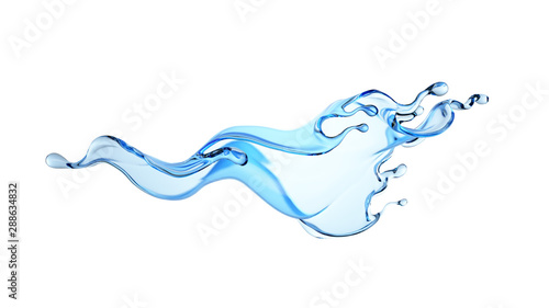 Splash fluid. 3d illustration, 3d rendering.
