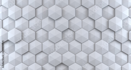 Fototapeta Naklejka Na Ścianę i Meble -  Background from white hexagons. 3d rendering illustration.