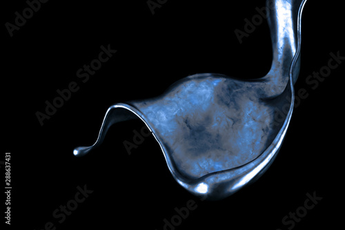Splash fluid. 3d illustration, 3d rendering.