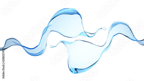 Splash fluid. 3d illustration, 3d rendering.