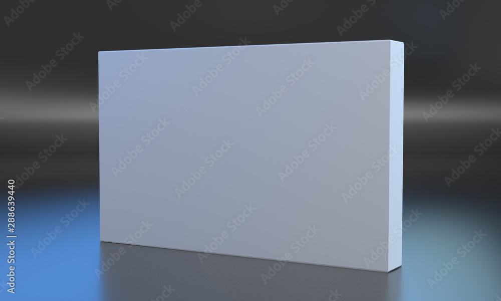 Blank Box Package. Isolated White Box Product Mock-up Blank Box Package. Isolated White Box Product Mock-up