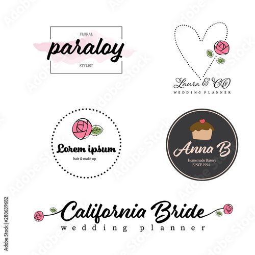 sweet bakery and coffee cafe logo collection eps10 vectors illustration
