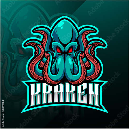 Kraken octopus sport mascot logo design