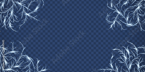 Frost crystals patterns for framing and cornering decoration.
