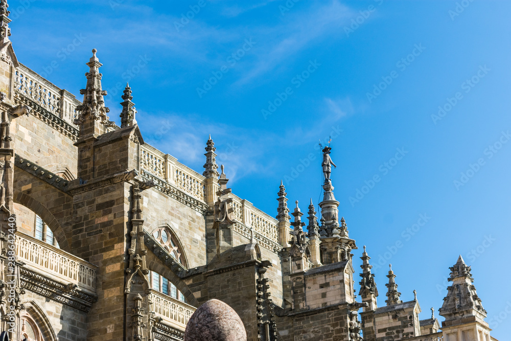 side of the gothic cathedral of Astorga