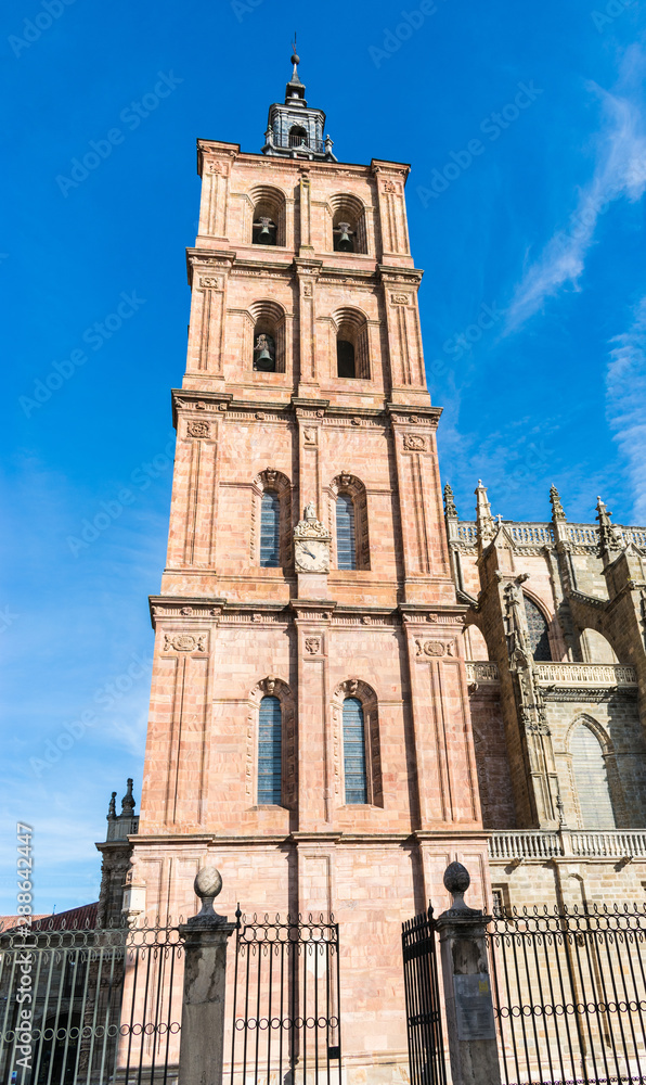 side of the gothic cathedral of Astorga