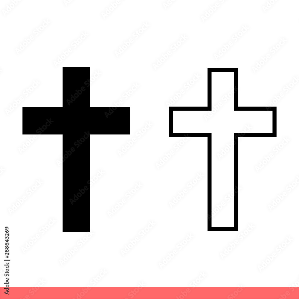 Christian cross icon set in flat isolated on white background, religion vector illustration for web site or mobile app Christian cross icon set in flat isolated on white background, religion vector illustration for web site or mobile app
