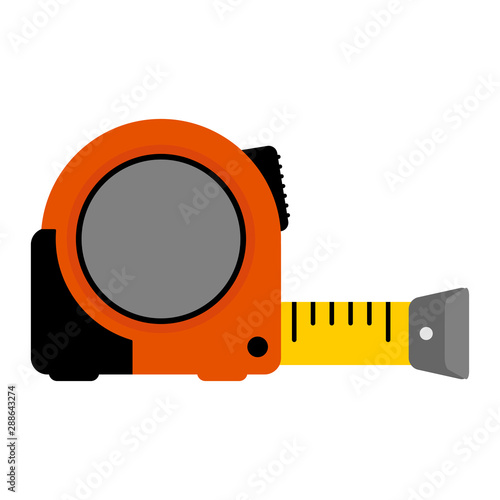Measuring tape tool. Flat vector illustration on white background.
