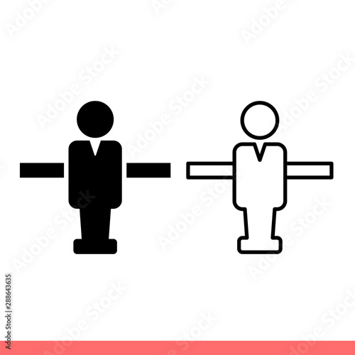 Foosball icon set in flat isolated on white background, game vector illustration for web site or mobile app
