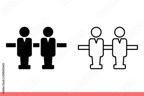Foosball icon set in flat isolated on white background, game vector illustration for web site or mobile app