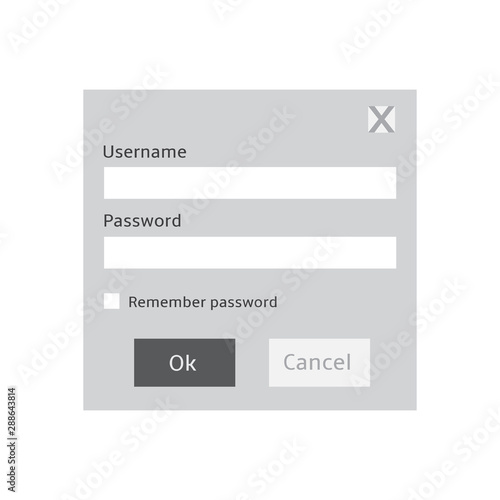 Vector Grayscale Password Dialog