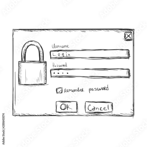 Vector Sketch Password Dialog