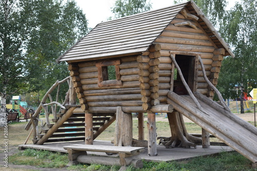 old wooden house in the forest © tanzelya888