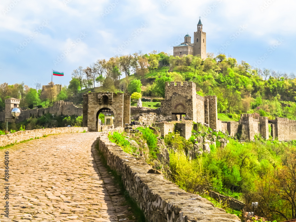 Tsarevets Fortress, ancient fortress on hill top. Capital of the Second Bulgarian Kingdom. Veliko Tarnovo, Bulgaria