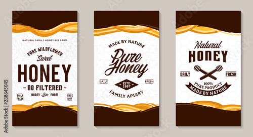 Honey labels and packaging design templates