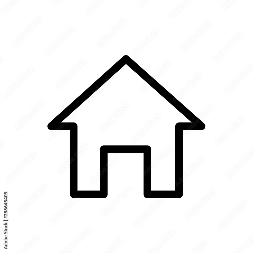 Home Icon with flat line style icon for web site design, logo, app, UI isolated on white background Home Icon with flat line style icon for web site design, logo, app, UI isolated on white background