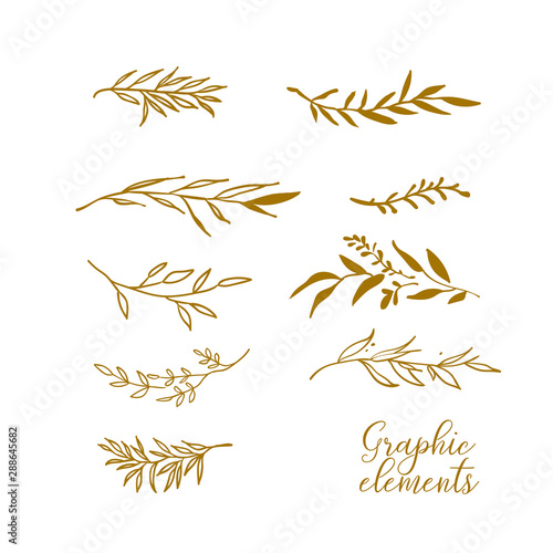 vintage wedding invitation leaf branch dividers set
