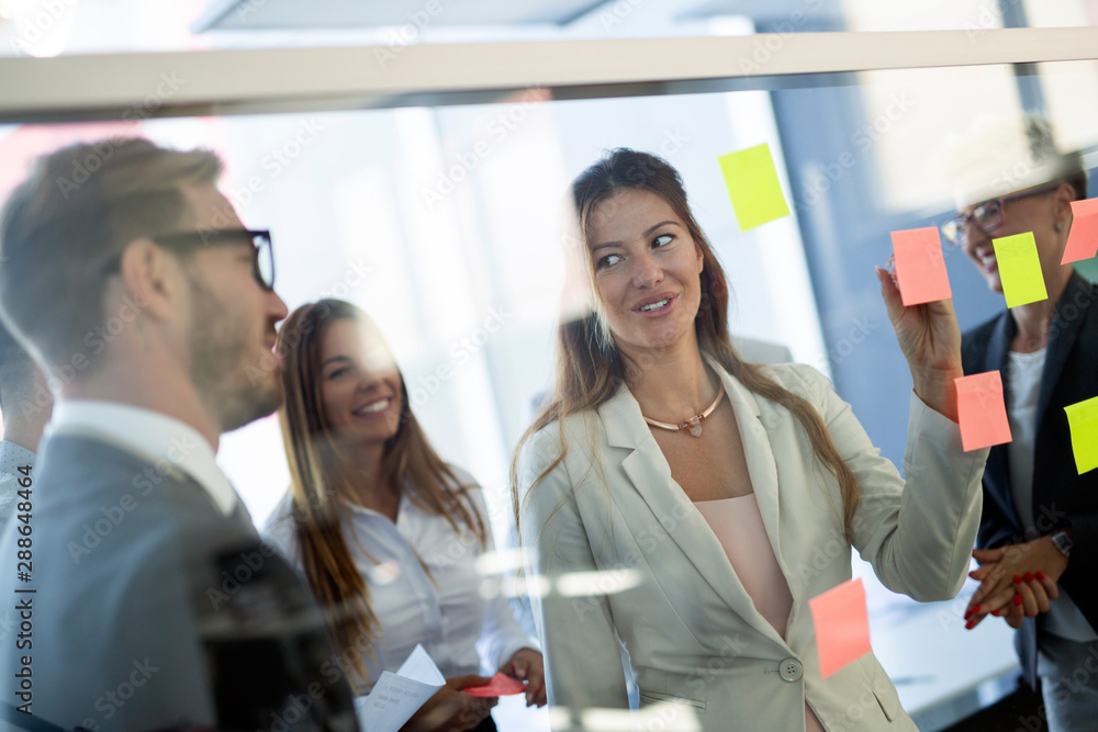 Fototapeta premium Business people day at modern business office