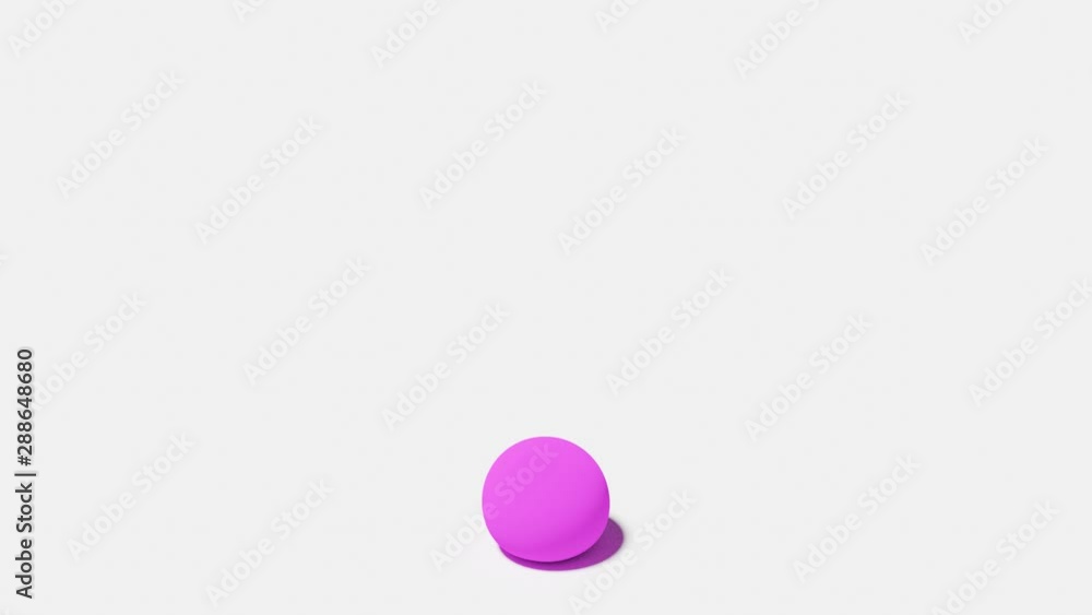 Animation 3D Bouncing ball with pink color and white background Animation 3D Bouncing ball with pink color and white background