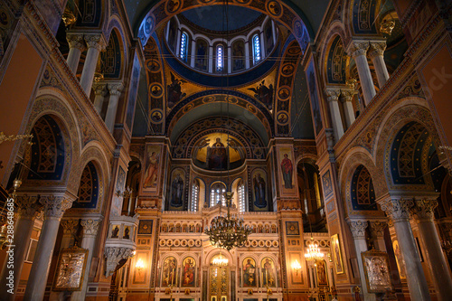 Inneres der Kirche des Theotokos Gorgoepikos in Athen, Griechenland
