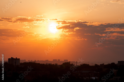 sunrise over city of Vladimir Russia