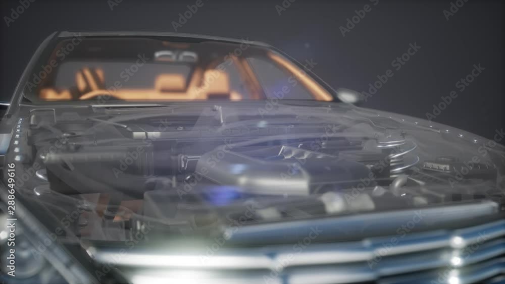 engine and other parts visible in car engine and other parts visible in car