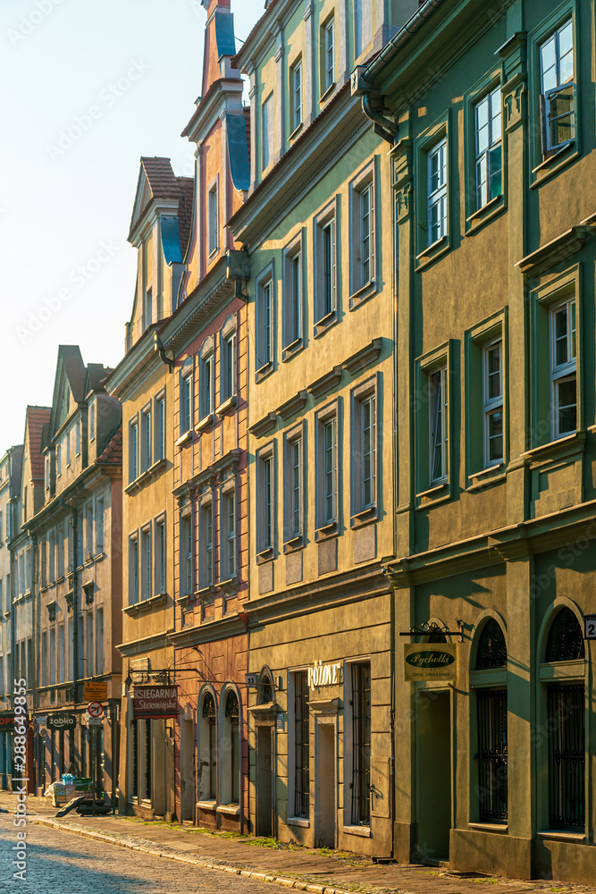 Obraz premium POZNAN, POLAND - September 2, 2019: Street view of Poznan city, Poland