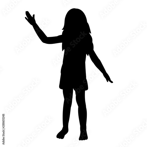 isolated, black silhouette of a child, girl © zolotons