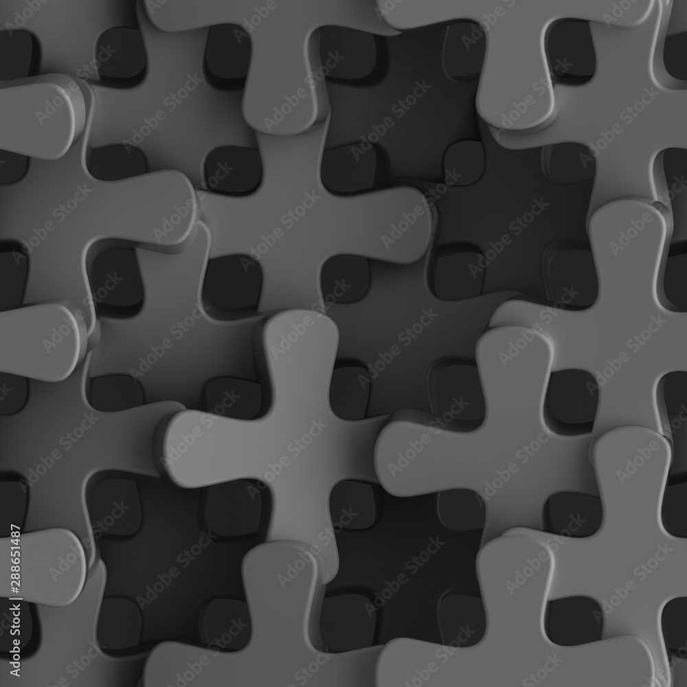 Seamless texture of black crosses 3D render illustration Seamless texture of black crosses 3D render illustration